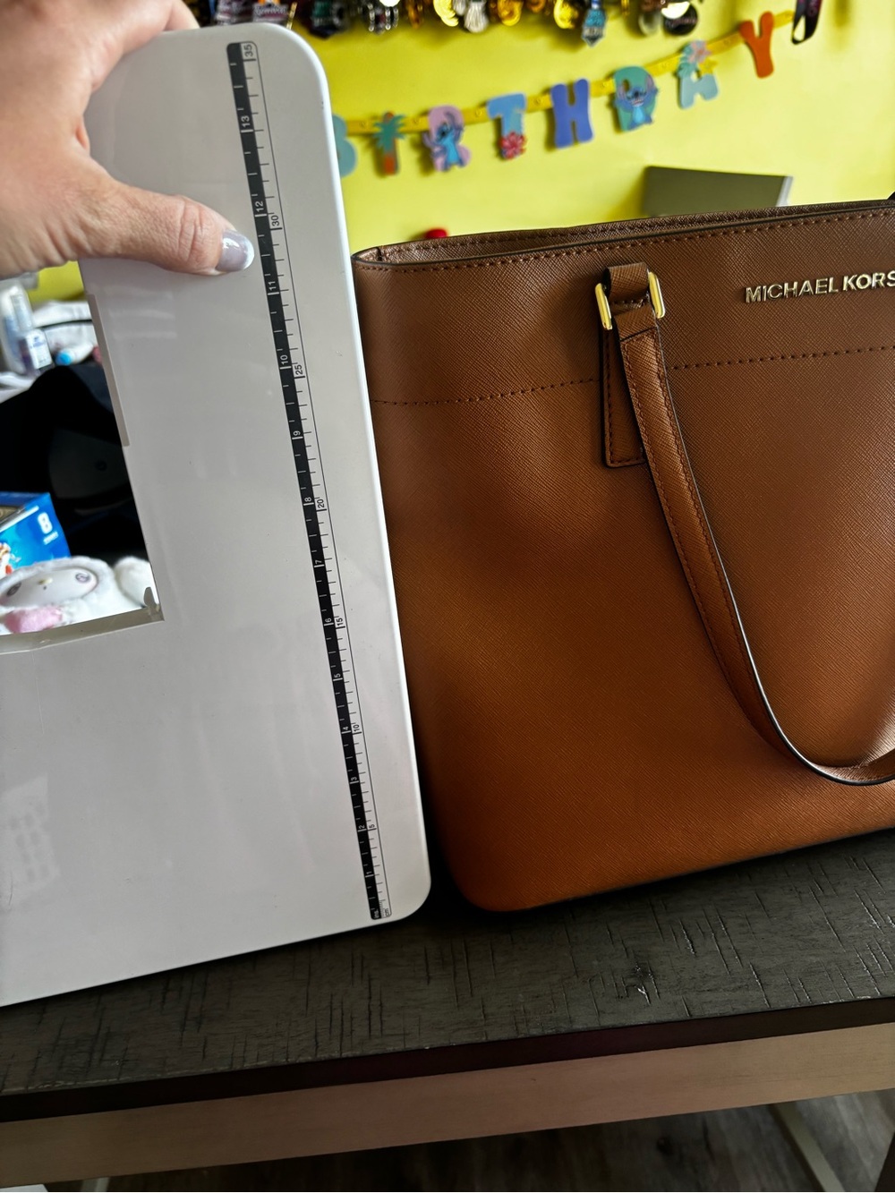 Michael Kors Tan Leather Tote Bag - Picture 10 of 13